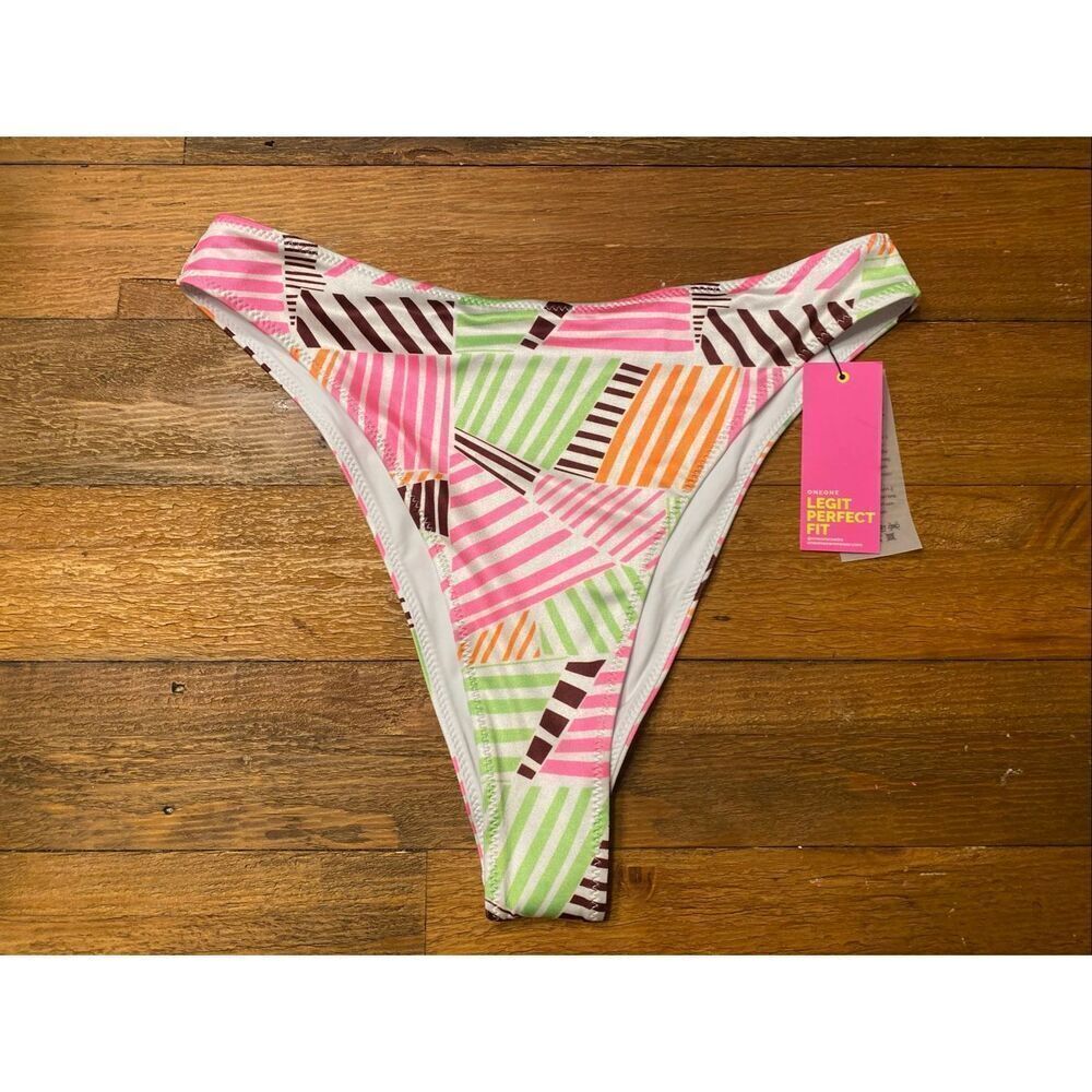 ONEONE XL NWT Legit perfect fit bikini bottoms high waist cheeky sexy multicolor